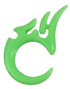 Grønn Dragon Claw Expander Ørepiercing i Akryl 3 mm