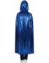 Blå Metallisk Kappe med Hette