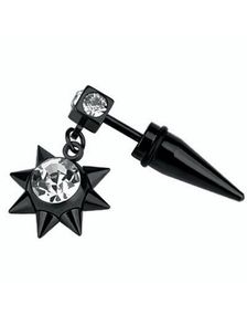 Hanging Diamond Star - Svart Fake Piercing