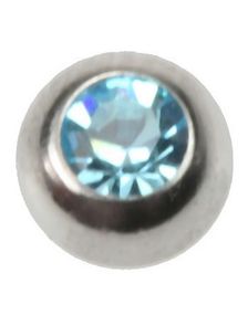 Big Turquoise Stone - 8 mm Stålkule til 1,6 mm Stang - NB! Sidehull