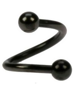 Twister - 1,2 x 8 mm Svart Øyenbrynspiercing
