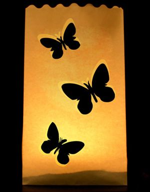 Sommerfugler - 10 stk Poselanterner for Telys 26x15 cm