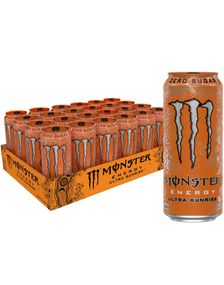 24 stk Monster Energy Ultra Sunrise Zero - Sukkerfri - Helt Brett 24x473 ml (USA Import)