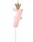 Velg Blant Tallene 0-9 - Rosa Kakelys med Gullkrone 9,5 cm