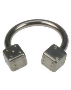Rund Øyenbrynspierving med Terninger - 1,2 x 8 mm