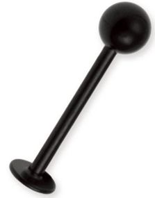 Svart PVD Labret med Rund Kule