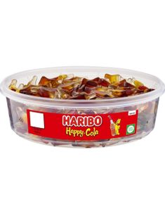 120 stk Haribo Happy Cola - Boks med Vingummi Colaflasker 492 gram