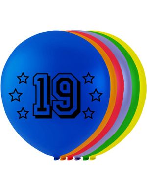 19 tall - 8 stk Flerfargede Ballonger 26 cm