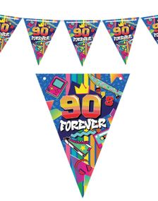 Banner med Vimpler 3 Meter - 90's Forever