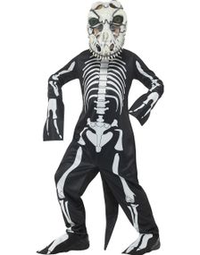 T-Rex Skjelett Barnekostyme med Maske