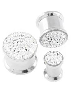 Piercing Plugg Dekorert med Klare Stener