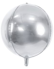 Sølvfarget Metallisk Orbz / Ballongboble 40 cm