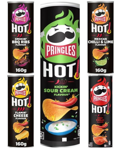 Taste Them All -  Pringles Hot - Fem Smaker - Pakketilbud