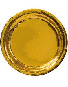8 stk Små Metallisk Gullfarget Papptallerkener 18 cm