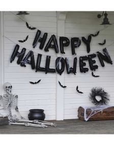 Happy Halloween Girlander med Flaggermus og Spindelvev Fright Night