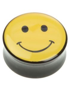 Svart Piercing med Gul Smiley