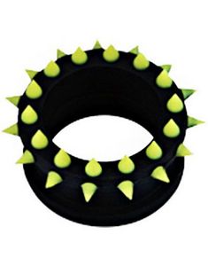 Svart Piercing Tunnel med Gule Spikes