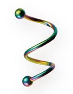 Dual Curve 1.2 x 14 mm - Flerfarget Øyenbrynspiercing