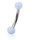 Round White - 1.2 x 8 mm Øyenbrynspiercing