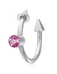Øyenbrynspiercing med Spike Kuler & Rosa Sten - 1,2 x 10 mm
