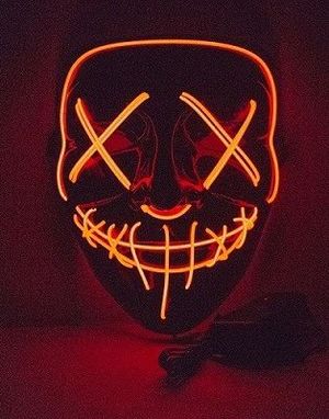 Svart El Wire Purge Maske med Rødt LED-Lys