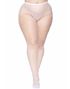 Lycra Hvit Nettingstrømpebukse - Plus Size
