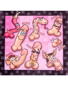 10 stk Servietter med Forskjellige Penis-Motiver 33x33 cm