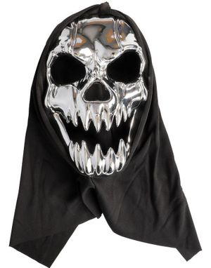 Sølvfarget Monstermaske med Hette