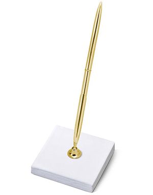 Stativ med Gullfarget Penn 16 cm