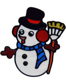 Snømann Vindusdekorasjon 13,5x11,5 cm