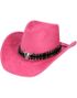 Rosa Cowboyhatt med Snor og Emblem