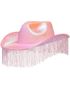 Cowboyhatt med Frynser – Holografisk Rosa