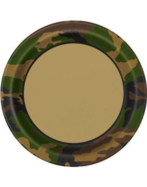 8 stk. Papptallerkener med Camomønster 22 cm