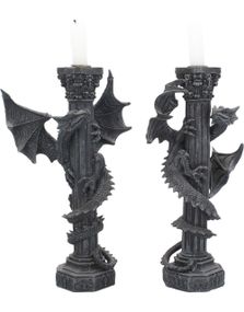 Guardians of the Light - 2 stk Drage Lysestaker 28 cm