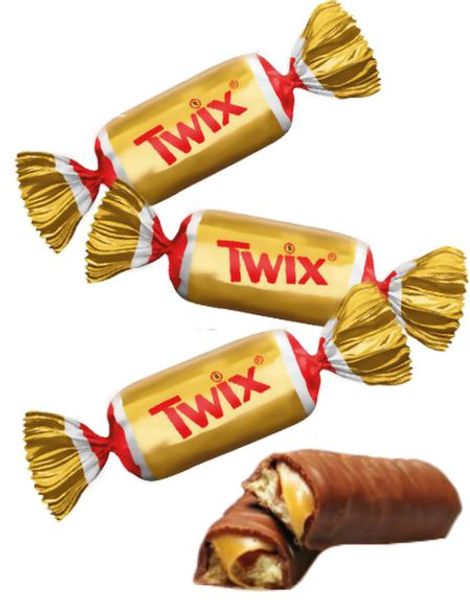 Eske med Små Twix Sjokolader 2,5 kg