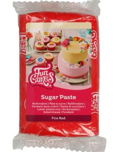Funcakes Fondant - Fire Red / Ildrød 250 gram