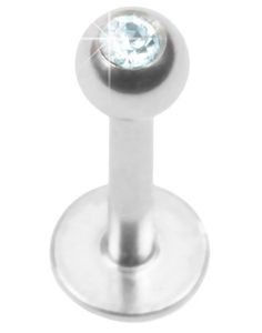 Shiny Stone - Labret Piercing med Lys Blå Sten