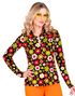 60's Mørk Blomstrete Hippie Kostymeskjorte til Dame - XX-Large