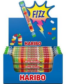 1788048000_140 stk Haribo Mega Roulette Sour - Vingummi med Sur Fruktsmak - Hel Eske 1,8 kg