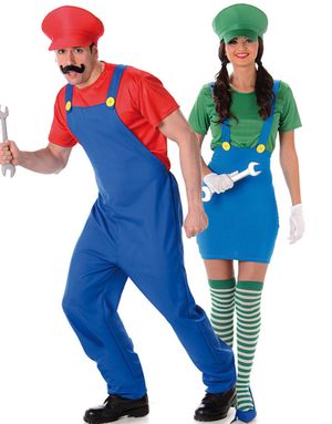 Luigi og Mario Inspirert - Parkostyme
