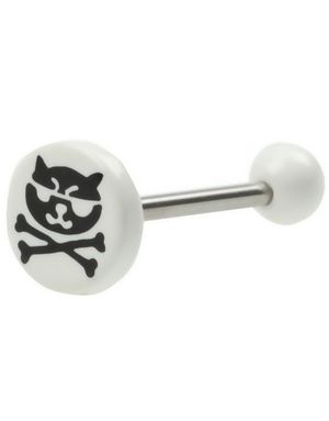 Ninja Cat White - Tungepiercing
