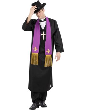 Lisensiert The Exorcist Father Merrin Prest Herrekostyme