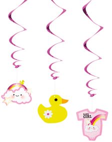 3 stk Hengende Dekorasjoner 60 cm - Baby Girl