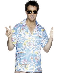 Blå Hawaii Skjorte