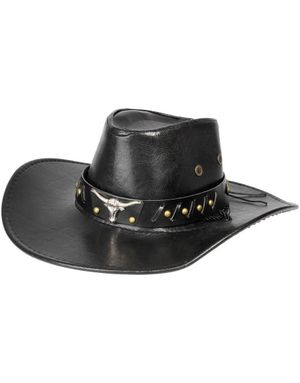 Svart Cowboyhatt med Okse Emblem