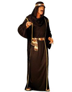 Araber Sjeik Kostyme - Svart