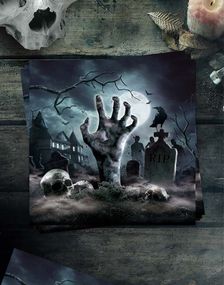 12 stk Servietter med Zombie Motiv 33x33 cm