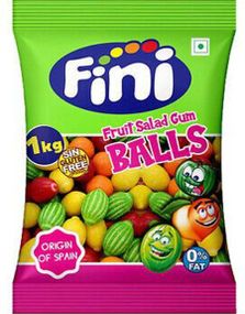 1 kg Fini Fruits Bubblegum - Forskjellig Fruktformet Tyggegummi 