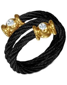 Romania - Svart Ring i Tvinnet Stål