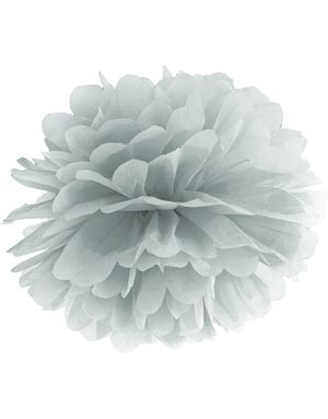 Sølvfarget Pom Pom 35 cm